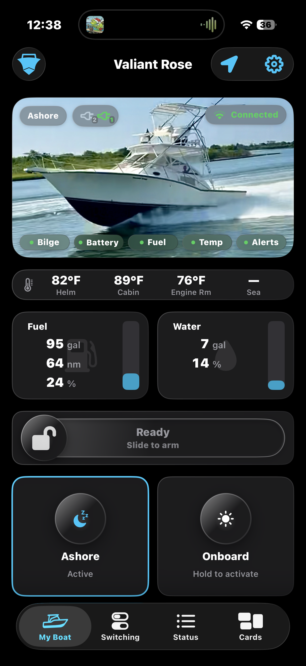 HelmOne connected vessel home screen