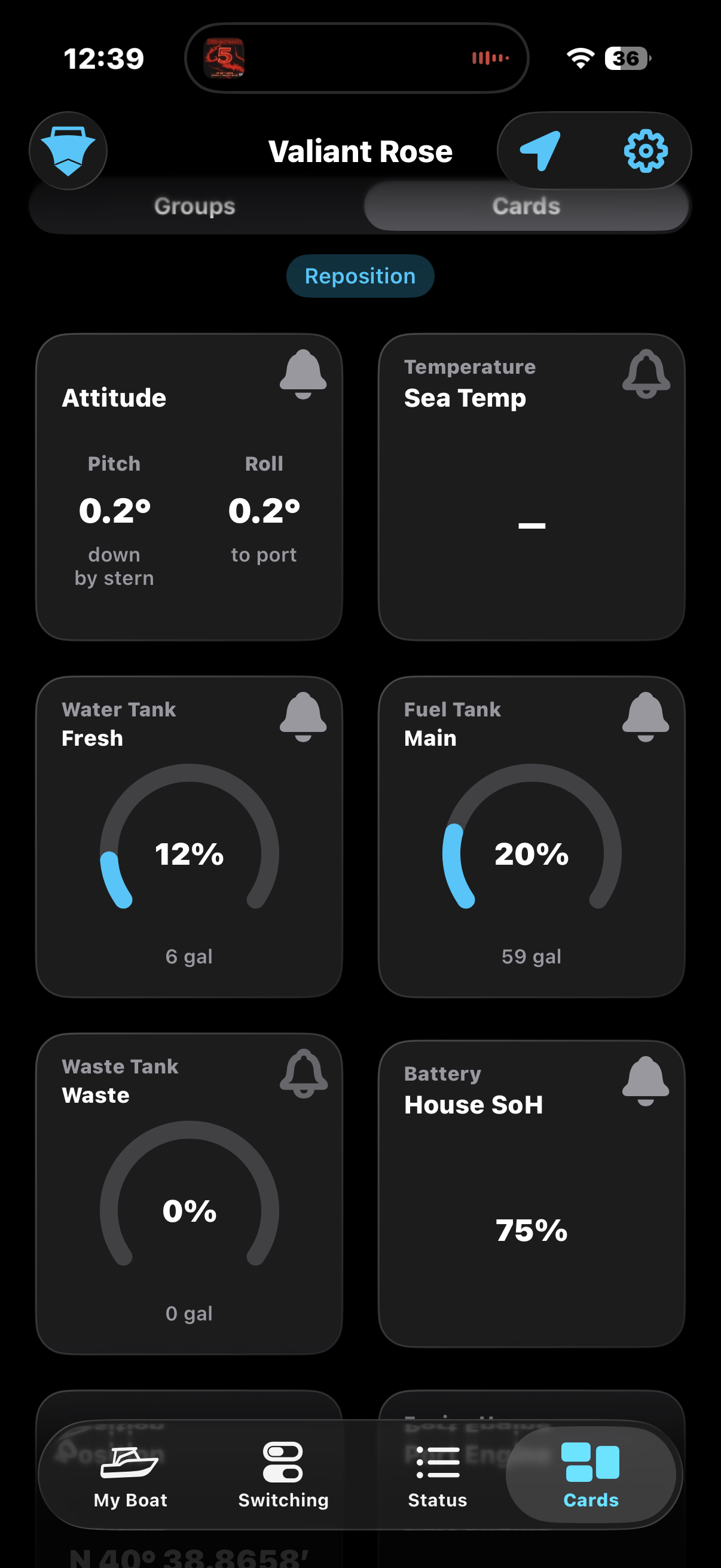 HelmOne configurable vessel dashboard cards